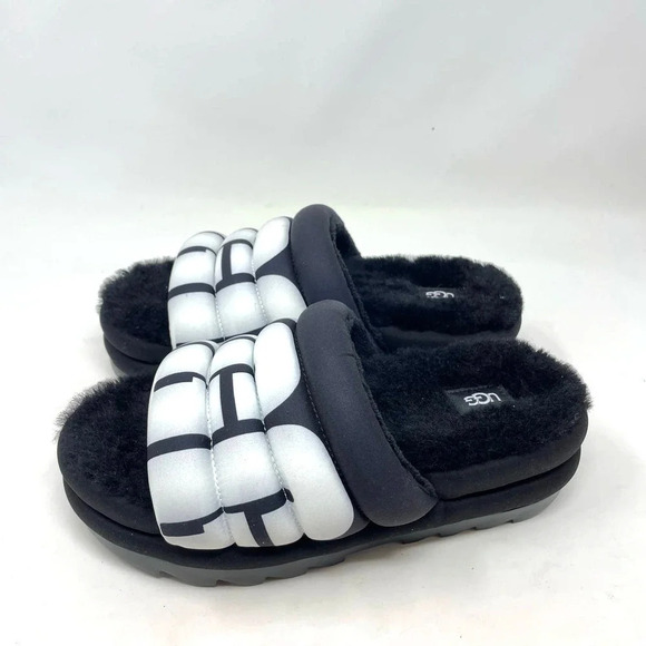 UGG‎ Maxi Genuine Shearling Lined Sandal Black Size US 9 - Picture 6 of 7